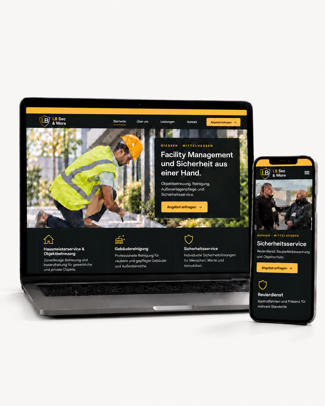 LB SEC & MORE Website auf Laptop und Smartphone