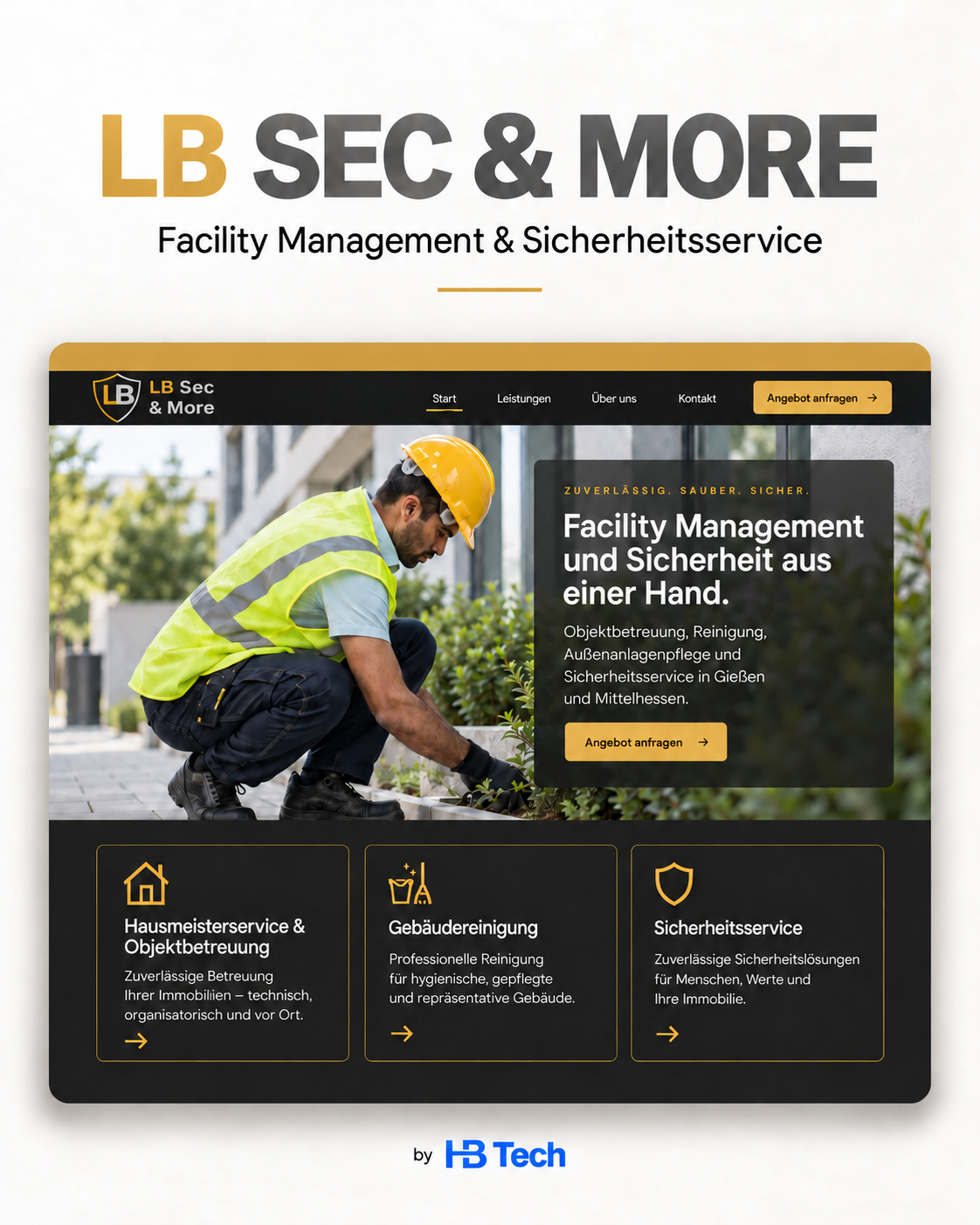 Website-Projekt LB SEC & MORE mit Startseite und Leistungen